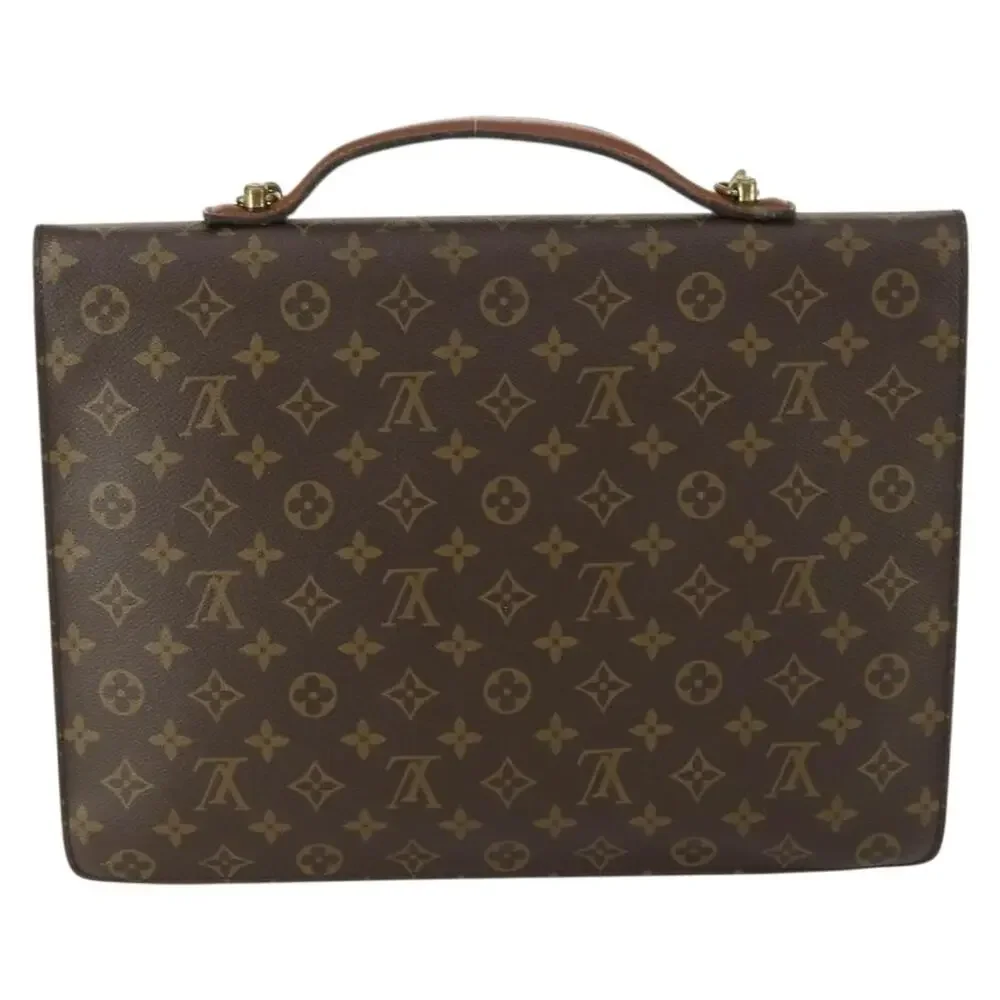 Louis Vuitton Monogram Porte Documents Bandouliere Business Bag Brown